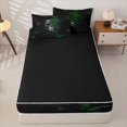 thumbnail image 4 of Homewish Halloween Skull Skeleton Zipper Queen Comforter Set with Fitted Sheet and 2 Pillowcases,Grunge Rose Floral Butterfly Zipper Bedding Set,Black Reversible,4pcs, 4 of 8