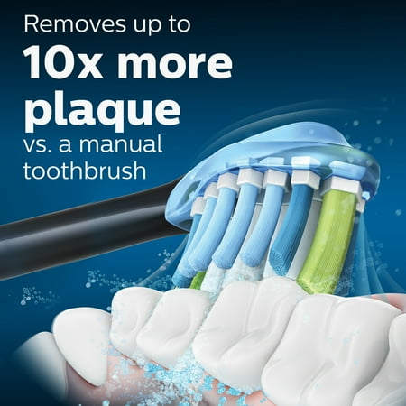 Philips Sonicare - Premium Plaque Control Brush Heads (2-Pack) - Black