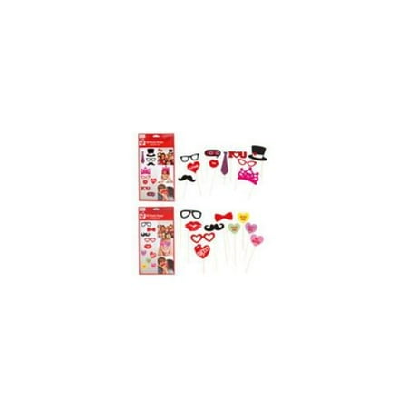 10 count Valentine Photo Props on Wood Sticks Case Pack 72
