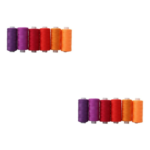 Guardoinrt 1/2/3 Hand Stitching Thread Set - Durable Prewound Bobbin Threads For Sewing Red 6-color line 2PCS