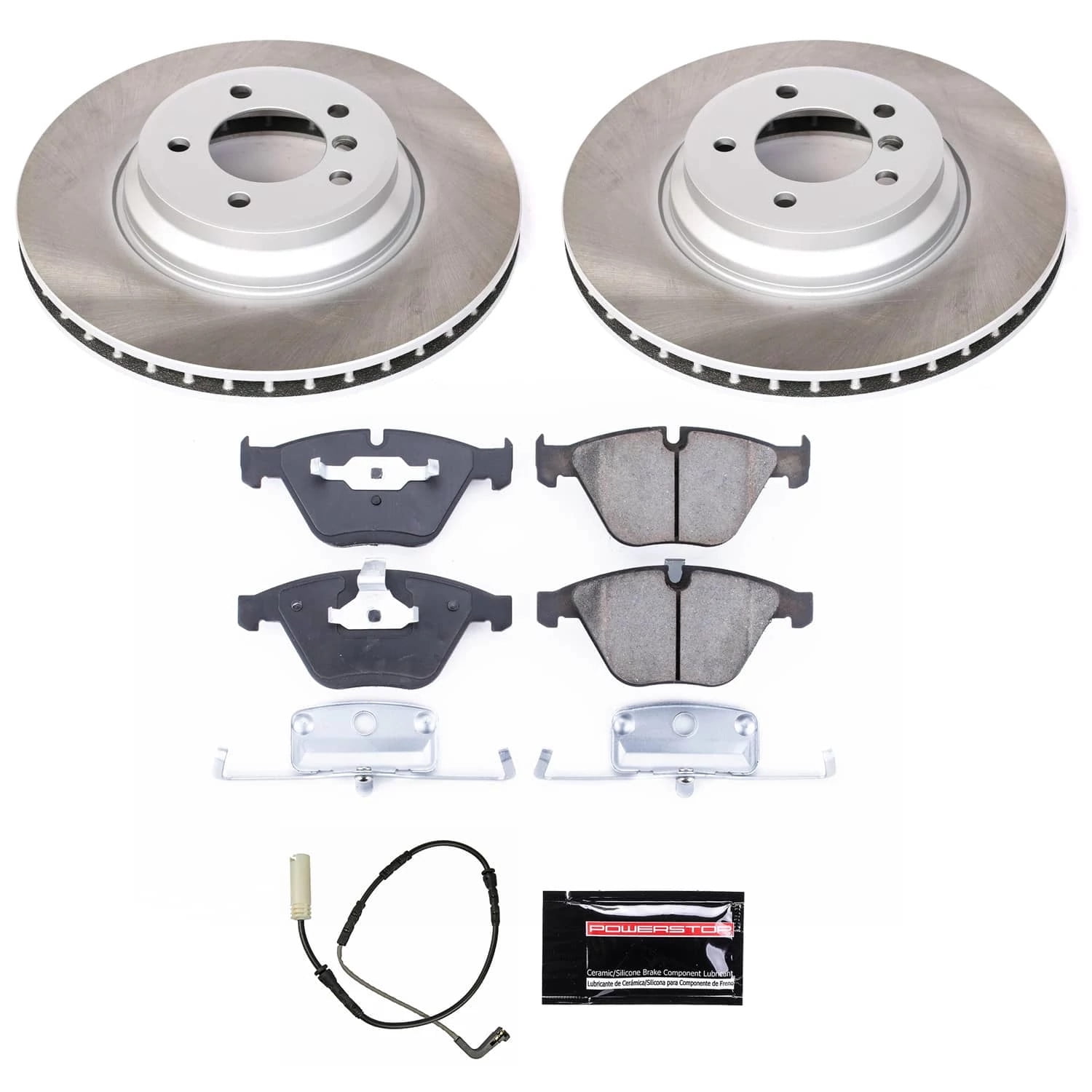 PowerStop Front Semi-Coated Rotor and Low-Dust Ceramic Brake Pad Kit SC5281