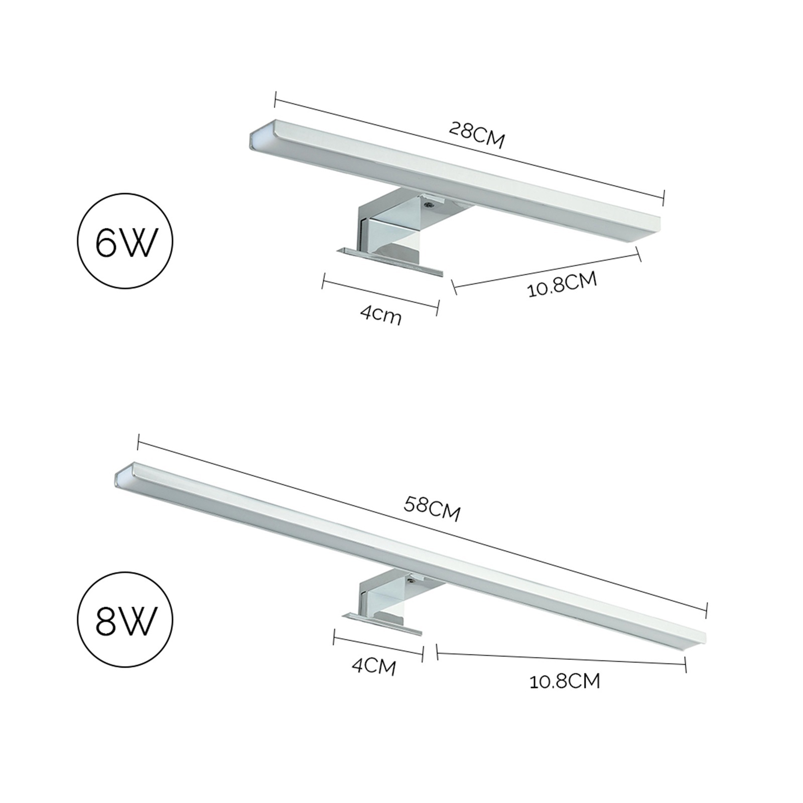 LED Lights Bathroom Cabinet Light Make-up Lights Wall Lamp Vanity Light IP44 6W 8W 6000K Neutral White 280mm 580mm ,Picture Lights for Wall