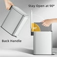 thumbnail image 6 of KSSKSS 1.6 Gallon/6L Small Bathroom Steel Step Trash Can, Soft-Close Lid & Fingerprint-Proof, Slim Wastebasket for Narrow Spaces (Silver), 6 of 8