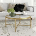 thumbnail image 6 of Evelyn&Zoe Metal 36" Round Glass Top Coffee Table in Brass, 6 of 6