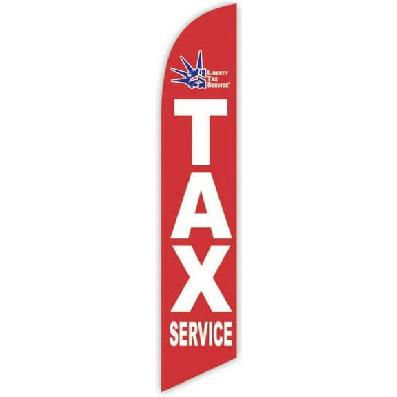 Cobb Promo Advertising Feather Flag 12ft for Liberty Tax Service Red - Replacement Flag Only Without Poleset