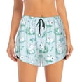 thumbnail image 2 of Picia Rabbit And Dragonfly Pattern Women's 2 in 1 Athletic Running Shorts High Waisted Workout Casual Gym Sweat Shorts with Comfy Liner Zipper Pockets-Small, 2 of 9