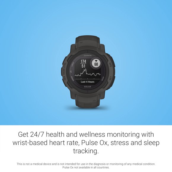 Refurbished Garmin 010-02627-10 Instinct 2 Solar 45 mm Smartwatch, Graphite