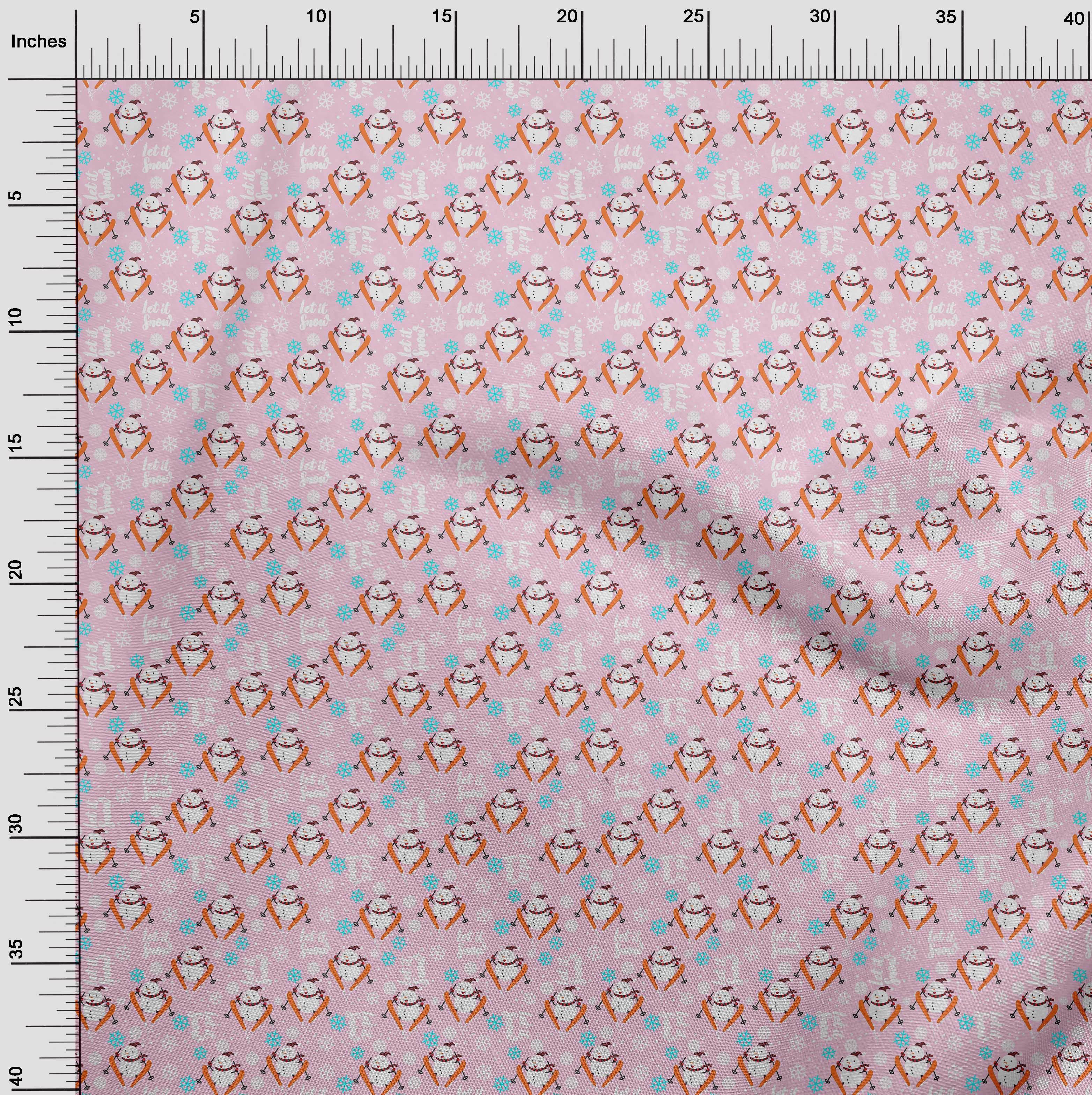 oneOone Cotton Poplin Blush Pink Fabric Christmas Dress Material Fabric Print Fabric By The Yard 42 Inch Wide