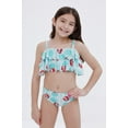 thumbnail image 2 of Disney Princess Little Mermaid Ariel Ruffled Square Neck UPF 50+ Bikini Top, Bottom and Tail 3 Piece Swim Set Little Kid to Big Kid, 2 of 5