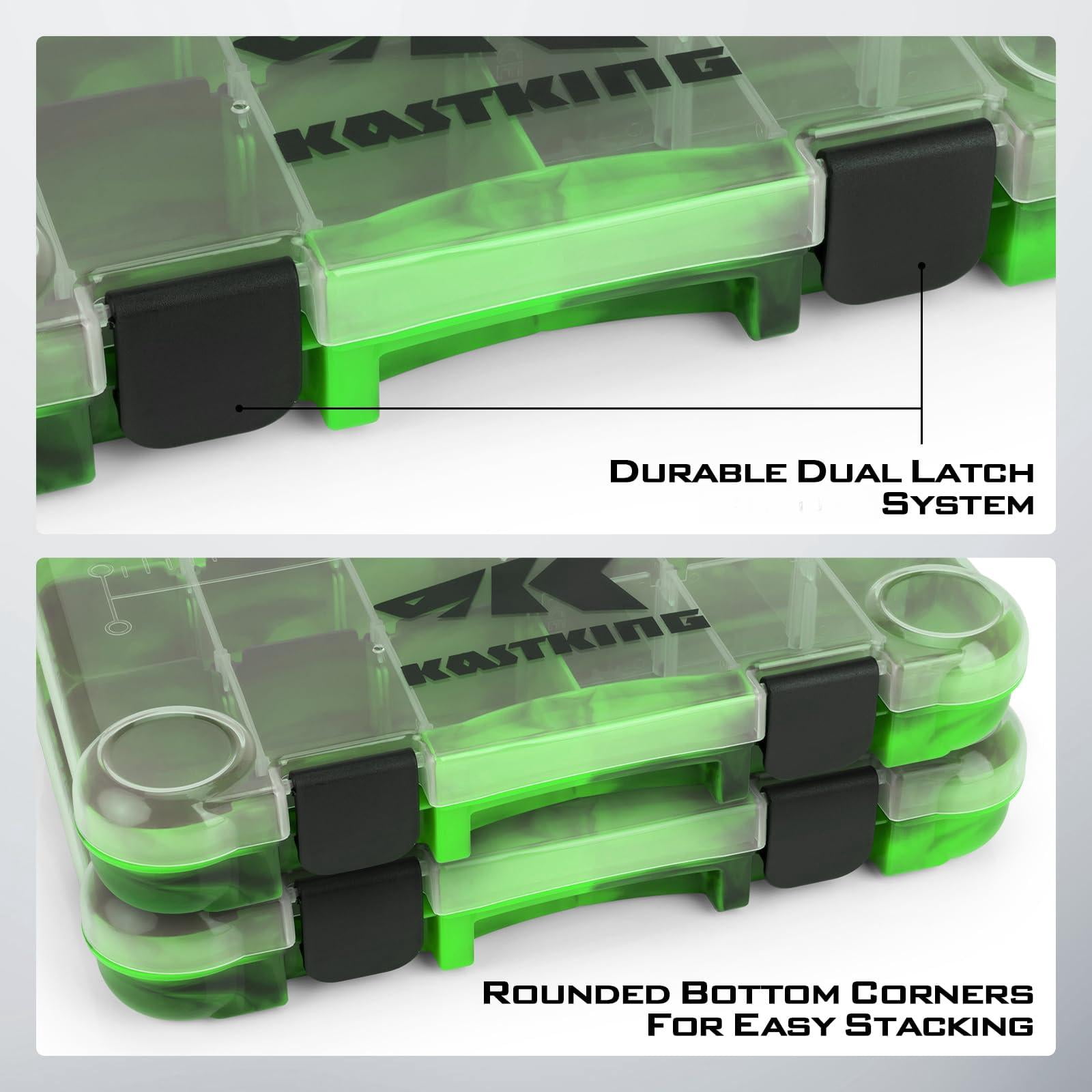Tackle Boxes  Plastic Box Storage Organizer With Removable Dividers - Fishing 2 Packs /4 Trays Parts