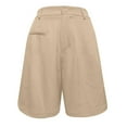 thumbnail image 5 of Dress Shorts for Women, Audhol Womens Casual Solid Elegant Zipper Waist Suit Shorts Pants Elastic Waist Side Pockets Business Shorts Womens Shorts Dressy Casual Beige L, 5 of 7