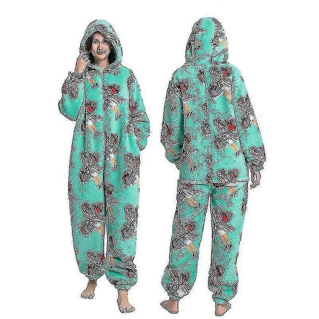 Cartoon Animal One-piece Pajamas Flannel Pajamas For Men And Women