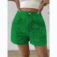 thumbnail image 5 of Summer Floral Jacquard Shorts for Women High Waisted Wide Leg Pants Casual Fashion Jeans with Pockets, 5 of 6