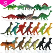 GiftExpress 72 pcs Mini Dinosaur Toys, Kids Toy Dinosaur Figures, Cupcake Toppers Dinosaurs Figurines, Dinosaurs Party Favors, Cake Topper, Playset Toys