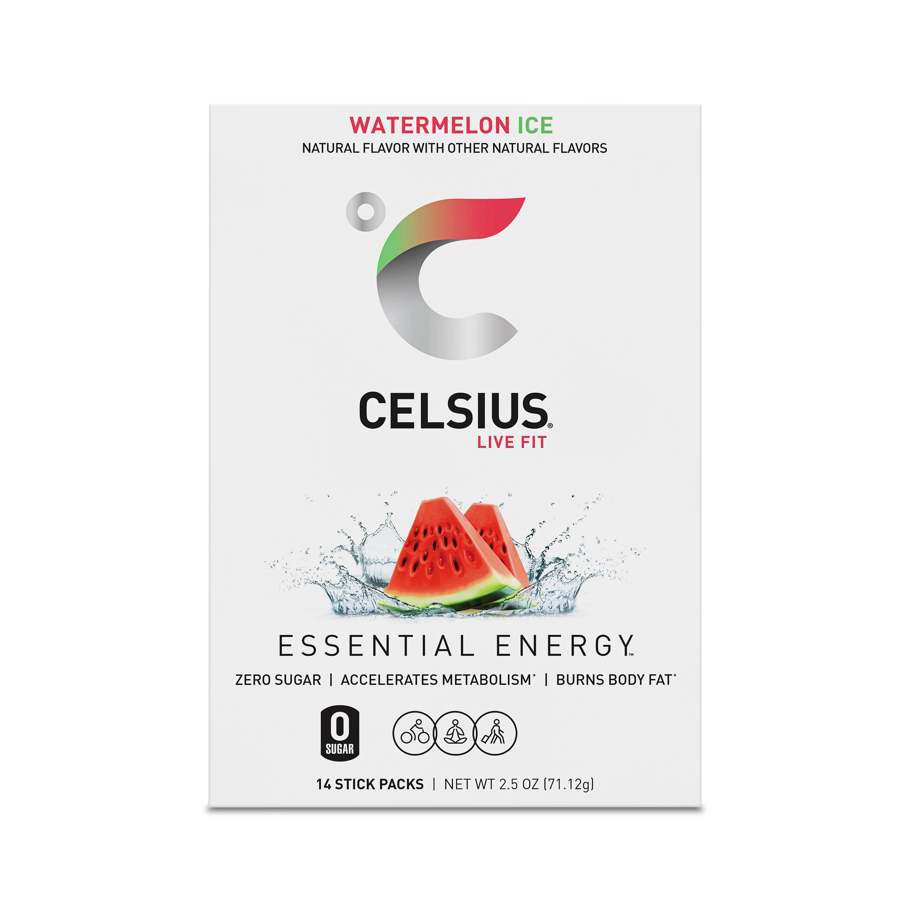 CELSIUS On The Go Energy Drink Mix, Watermelon Ice (14 Stick Pack)