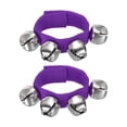 thumbnail image 1 of Unique Bargains 2 Pcs Clochettes de Poignet, Clochettes à Grelots Clochettes de Cheville Instruments de Percussion Rythme Musical pour Fête Noël, Violet, 1 of 5