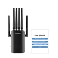 thumbnail image 2 of Gnolkee AC1800 Wifi Extender Signal Booster, Dual-Band Internet Booster for Home, Wireless Range Extender Repeater with Ethernet Port,Black, 2 of 13