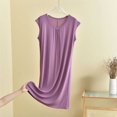 thumbnail image 2 of Asxite Plus Size Womens Pajamas Solid Sleeveless Round Neck Loose Breathable Casual Loungewear Nightgown, 2 of 7
