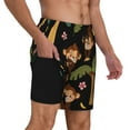 thumbnail image 3 of Haiem Monkeys Swinging from Palms Mens Swim Trunks with Compression Liner 2 in 1 Swimming Shorts Stretch Swimwear Quick Dry,Board Shorts-XX-Large, 3 of 9