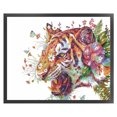 thumbnail image 1 of Cuadros Decorativos Flores tigre punto de cruz completo 11CT hilo de algodón DIY impreso bordado Kits Wdftyju embutido en tela, 1 of 9