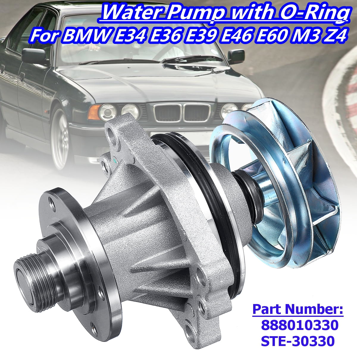 BMW E36 323i 325i 325is 328i M3 525i 528i M3 Z3 Water Pump with O-Ring Brand New