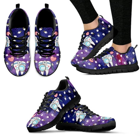 

Fashion Star Design Black Platform Sneakers Cute Cartoon Teeth Print Lightweight Breathable Summer Shoes Zapatos