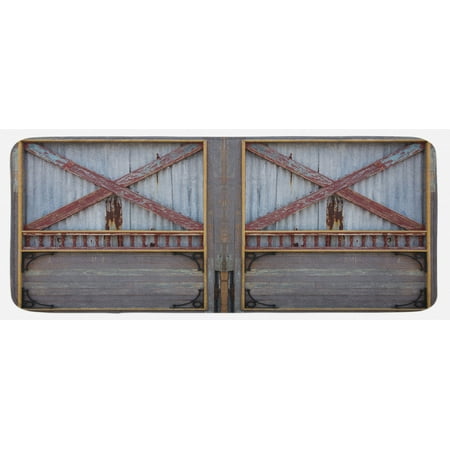 

Industrial Kitchen Mat Zinc Style Wooden Gate Image Street Construction Window Covered Plank Print Plush Decorative Kitchen Mat with Non Slip Backing 47 X 19 Brown Grey by Ambesonne