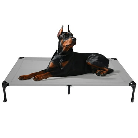 Veehoo Cooling Elevated Dog Bed  Portable Raised Pet Cot with Washable Mesh  XX-Large  Silver Gray