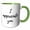 Green/White, variant on 3drose, I Appreciate You. Black Script Lettering on a White Background., 11oz Two-tone Green Mug