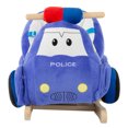 thumbnail image 4 of Rocking Police Car Toy- Kids Plush Stuffed Ride on Wooden Rockers with Sounds, Handles-Make Believe Fun for Boys, Girls, Toddlers by Happy Trails, 4 of 8