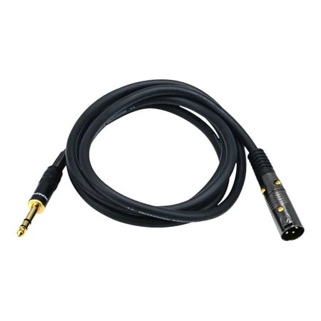 UPC: 0844660047612 | Monoprice XLR Male to 1/4in TRS Male Cable – 6 Feet  16AWG  Gold Plated  High Fidelity and Eliminate Noise in the Recording Studio and on the Stage