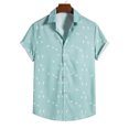 thumbnail image 2 of Camisa casual de manga corta con botones y solapa con estampado delgado para hombre Pompotops  oipoqjl43394, 2 of 9