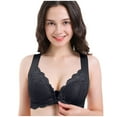 thumbnail image 2 of ZAZYULZ Women's Adjustable Sports Front Closure Extra-Elastic Breathable Lace Trim Bra(Black,4Xl), 2 of 7