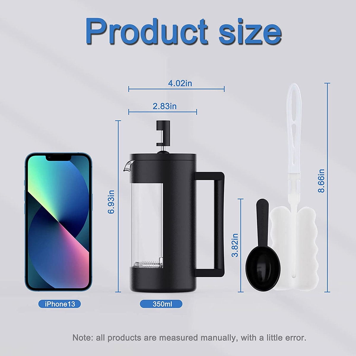 Lowestbest Mini French Squeeze Coffee Machine 12oz, Small Camping French Squeeze Glass 350 Ml Lowestbest Mini French Squeeze Coffee Machine 12oz, Small Camping French Squeeze Glass 350 Ml