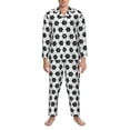 thumbnail image 3 of Fotbe Soccer Pijama de Hombre con Estampado de Manga Larga, Conjunto de 2 Piezas, Ropa de Dormir Suave y Cómoda con Bolsillos-Small, 3 of 7