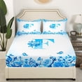 thumbnail image 3 of Erosebridal Letter Initial Sheet Set Twin,Monogrammed Personalized Bedding Sets Twin Size,Flower Decor,Breathable,3pcs, 3 of 7