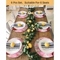 thumbnail image 4 of 13 Inch Round Placemats Set of 4, Valentine's Day Non Slip Heat Insulation PP Table Mats, Red Plaid Truck Love Roses Leaves Pink Washable Place Mats for Kitchen Dining Party Table Decor, 4 of 7