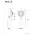 thumbnail image 2 of Kingston Brass K411AW Kaiser 4-Function Hand Shower, White & Grey, 2 of 2