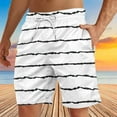 thumbnail image 3 of WAVSUF Summer Drawstring Short Pants Mens Elasticity Shorts Stripe White Size M, 3 of 4