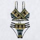 thumbnail image 5 of MKLEKYY Trajes De Baño Women High Waisted Bikini Sexy Push Up Two Piece Swimsuits Vintage Swimsuit Two Piece Retro Ruched High Waist Print Bikini Set 1782, 5 of 6
