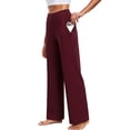 thumbnail image 2 of NELEUS Womens 29" Wide Leg Pants Athletic Yoga Leggings Casual Sweatpants Stretch Dress with Pockets,Wine Red,US Size M, 2 of 11