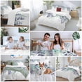 thumbnail image 5 of 3 Piece Teal Purple Botanical Duvet Cover Set Queen Size,Microfiber Comforter/Quilt Cover with Corner Ties and 2 Pillowcases,Eucalyptus Leaves Watercolor Spring All Season Bedding with Zipper Closure, 5 of 8