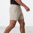 thumbnail image 4 of Yaoyar Men's American Style Basketball Shorts Cotton Breathable Mid Length 5 Inch Inseam Active Bottoms, 4 of 6