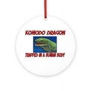 CafePress - Komodo Dragon Trapped In A Human Body Ornament (Ro -  Round Wood Ornament 4"