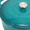 thumbnail image 3 of MegaChef 6.35 Quart Round Enameled Cast Iron Dutch Oven with Self Basting Lid in Teal, 3 of 7