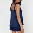 thumbnail image 5 of Enjoytime Two Piece Sets for Women Satin Tie Shoulder Sleeveless Tops with Shorts Outfits Summer Casual Loungewear Set, 5 of 6