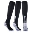 thumbnail image 1 of Calcetines de compresión para hombre y mujer, medias deportivas para fútbol, antifatiga, alivio del dolor, 20-30 Mmhg, color negro en unisex, 1 of 2