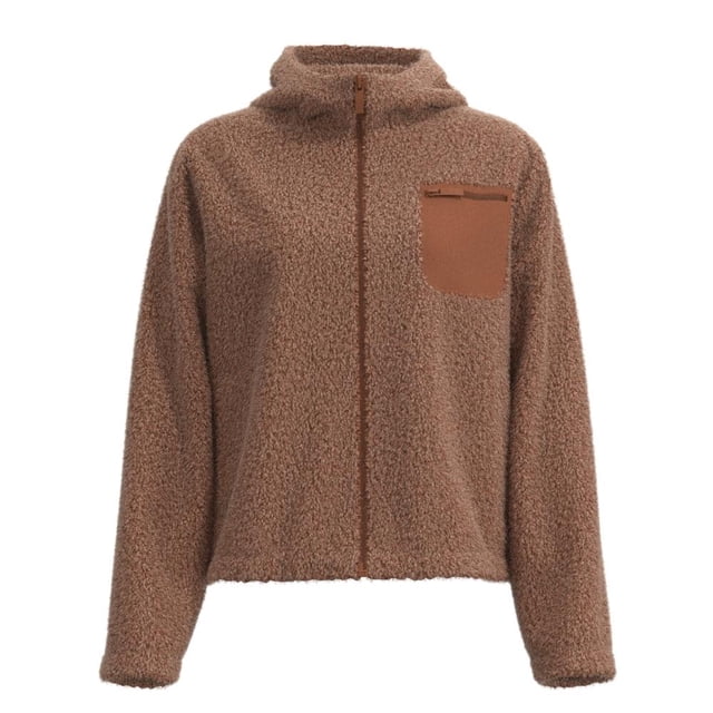 Chamarra Simply Basic Para mujer, con cremallera, Café, Talla EG