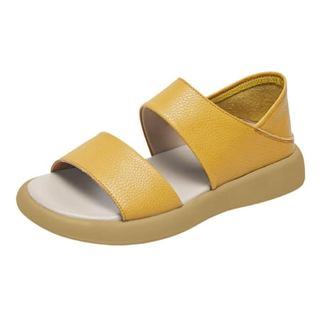 

aDJFDGT Ladies Sandals Closed Toe Summer New Flat Soled Roman Sandals for Women Fashionable Soft Soled Lazy ones one Legged and Two Wear