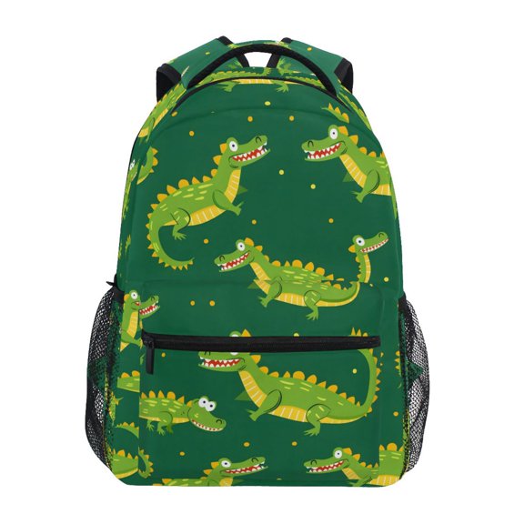 ALAZA Stylish Backpack Cute Crocodile Print Elementary Bookbag Personalized Laptop School Bags Travel Daypack